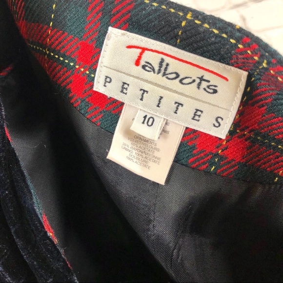 Talbots petite plaid red and black suede vest size 10P - Picture 6 of 8